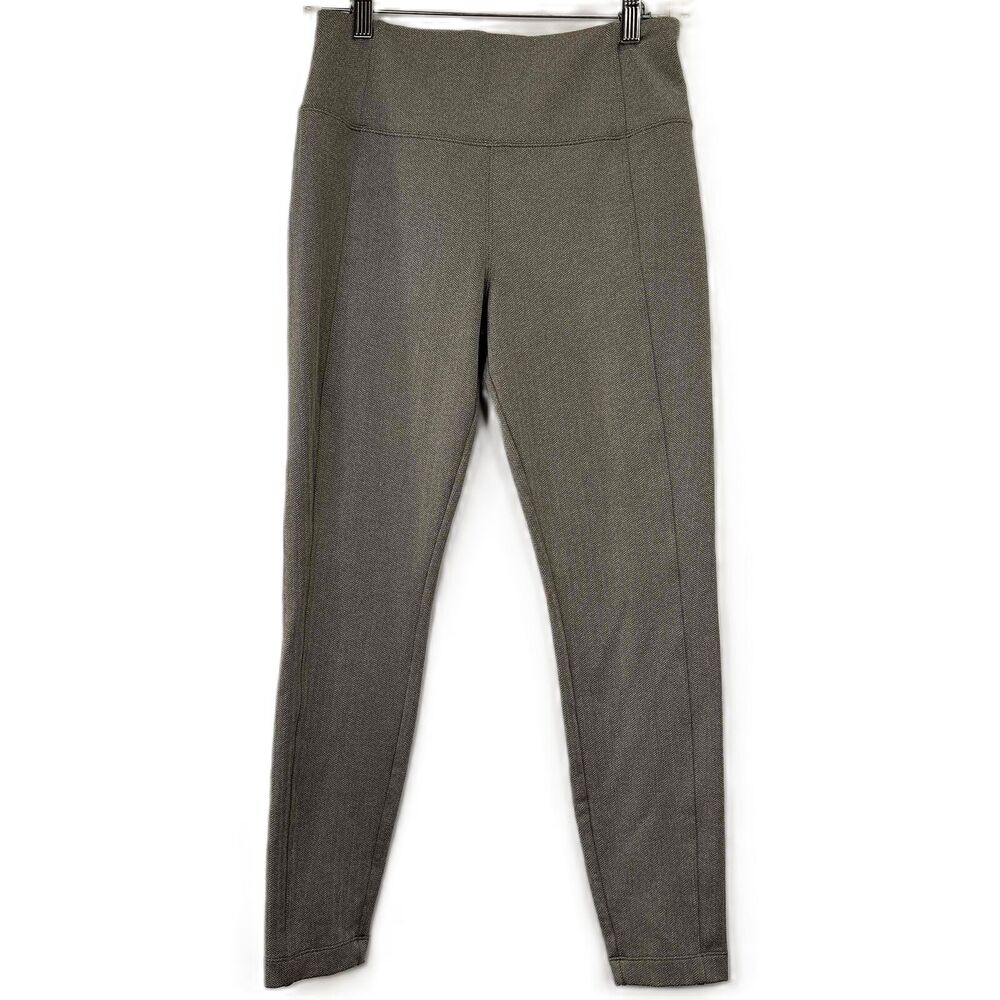 Athleta Brown Delancey Herringbone Slim Fit High-Waisted Pants Tights Size Small